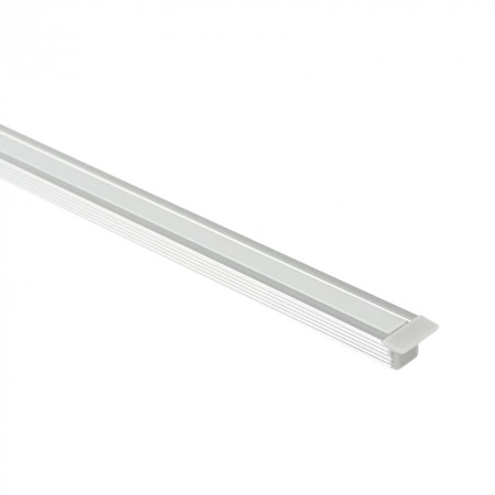 Zapustený eloxovaný hliníkový LED profil 2 m s mliečnym tienidlom pre LED pásy + krytky Ecolight PW series