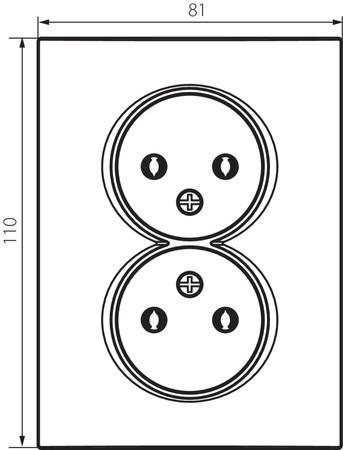 Sieťová zásuvka dvojitá 16A s uzemnením obdĺžniková čierna LOGI Kanlux
