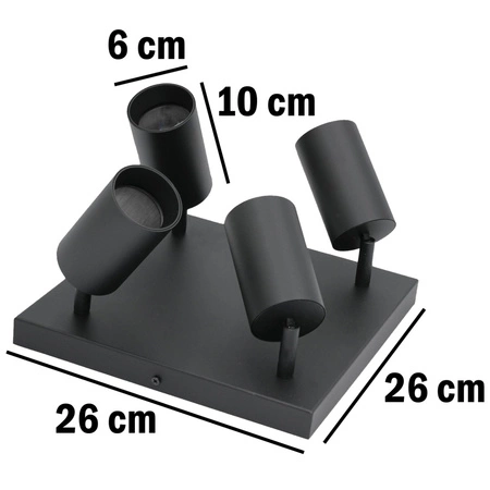 Stropné svietidlo QUALIS SPOT Halogénové svietidlo 4xGU10 čierne