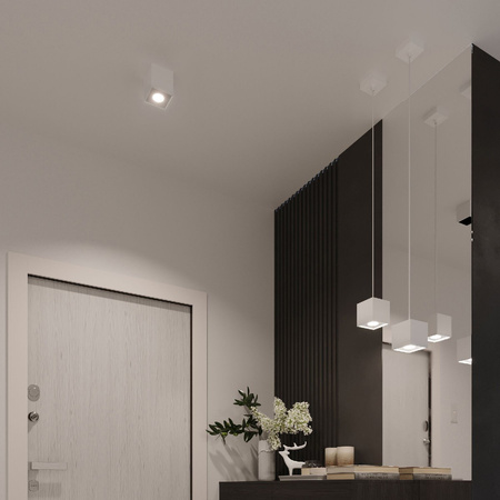 Stropné svietidlo na povrch GU10 Square White Modern Quad Sollux