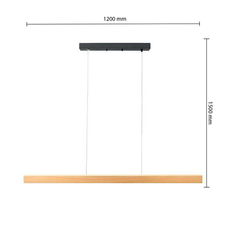 Stropné závesné svietidlo LED 30W 2700lm 4000K Neutrálne 120cm 110° čierno-hnedé IP20 Presto Masterled