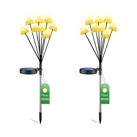2x LED solárna záhradná lampa Drive Post Outdoor Mushroom IP65 Solárny strom CARI LUMILED
