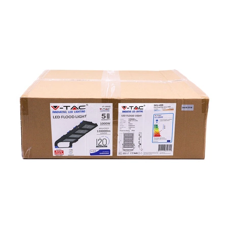 LED reflektor 1000W 120000lm 4000K IP66 Stmievateľný čip Samsung VT-1002D V-TAC
