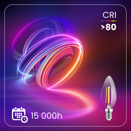 10x LED žiarovka E14 Candle B35 4W = 40W 470lm 3000K Warm 360° FILAMENT LUMILED