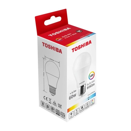 LED žiarovka E27 A60 8,5W = 60W 806lm 6500K studená biela TOSHIBA