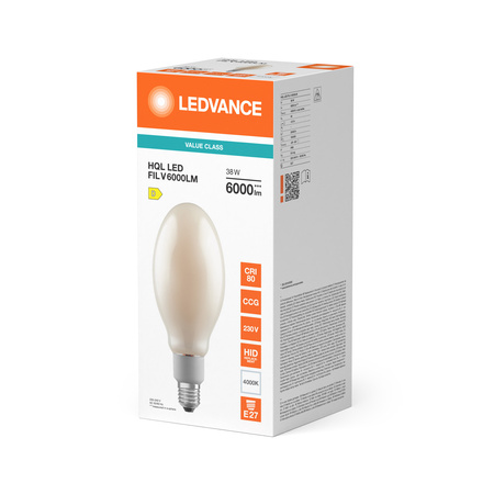 LED žiarovka E27 38W = 125W 6000lm 4000K neutrálna biela 360° vlákno HQL Ledvance