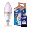 LED žiarovka E14 sviečka C37 4,9W = 40W 470lm 2200-6500K RGB + TW Smart SMART WiFi Bluetooth App WiZ Philips