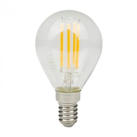 LED žiarovka guľka P45 E14 6W 720lm 2700K teplá biela FILAMENT Ecolight
