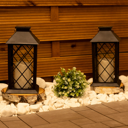 Solárna záhradná lampa LED Stojaca lampa LIRIO 2 IP44 Závesná čierna lampa LUMILED