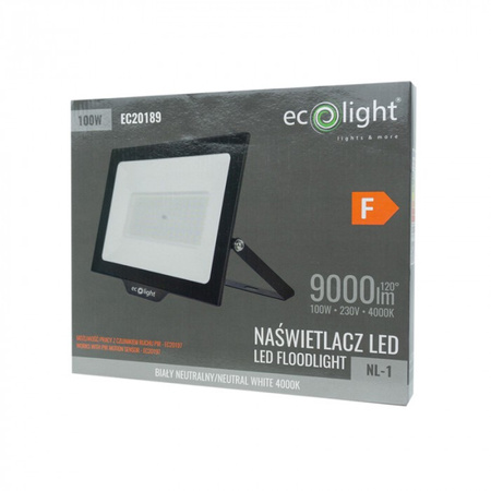 LED reflektor 100W 9000lm 4000K neutrálna biela IP65 NL-1 Ecolight