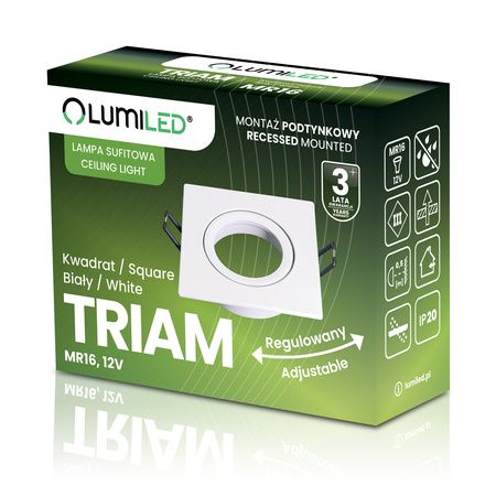 Halogénové stropné svietidlo Square GU10 MR16 White TRIAM LUMILED