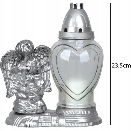 4x Sklenená anjelská sviečka 28h celoročná 23,5cm