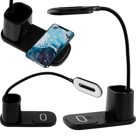 Stolná stolná lampa Nastaviteľná LED 3W 350lm 3000/6000K CCT Nabíjateľná Školský nočný spínač Zapnutie/Vypnutie Čierna Nina Masterled