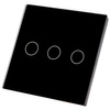 LED dotykový sklenený vypínač Triple Black IP54 Masterled