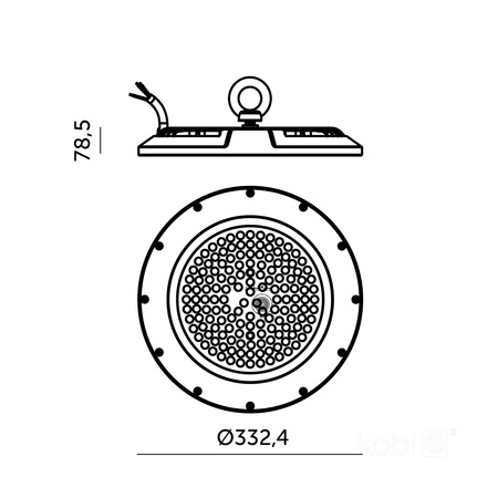 Priemyselné svietidlo LED High Bay 200W 24000lm 4000K neutrálna biela čierny IP65 IK10 Graza Kobi
