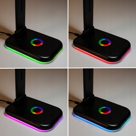 Stolná stolná lampa Nastaviteľná LED 12W 960lm 3000-4000-6500K CCT RGB Nabíjateľné školské nočné svetlo Stmievateľné zapnutie/vypnutie čierna Alma Masterled