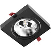 Zápustná montáž GU10 AR111 14,5 cm štvorcová čierna CARPI LUMILED