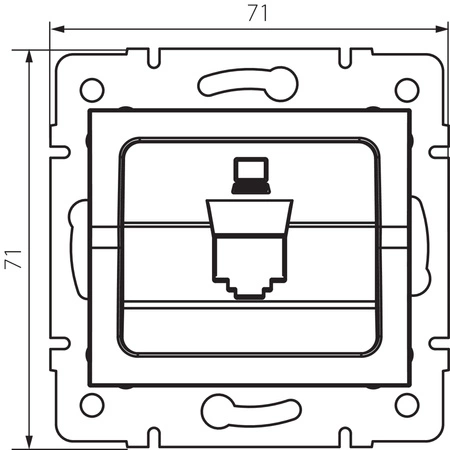 Adaptér internetovej zásuvky RJ45 štvorcový strieborný LOGI Kanlux