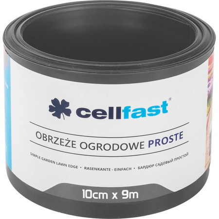 Záhradné obruby trávnika Flexibilné rovné 10 cm x 9 m Grafit CELLFAST