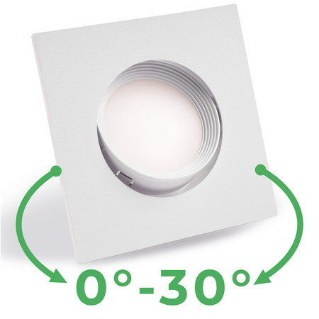 Halogénové svietidlo na zapustenú montáž Pohyblivé štvorcové biele GU10 MR16 VENTUS Lumiled