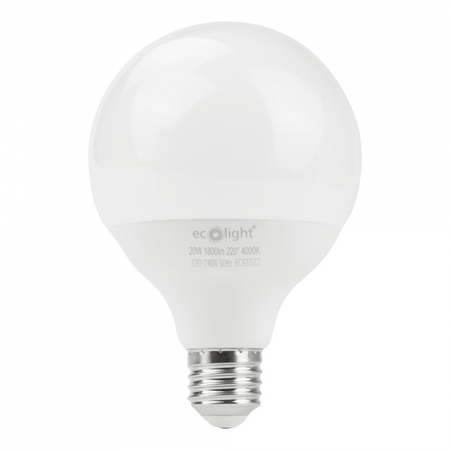 LED žiarovka Sphere G95 E27 20W 1800lm 4000K neutrálna biela Ecolight