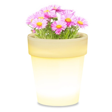 Záhradná lampa LED solárna biela kvetináčová okrasná 4000K neutrálna