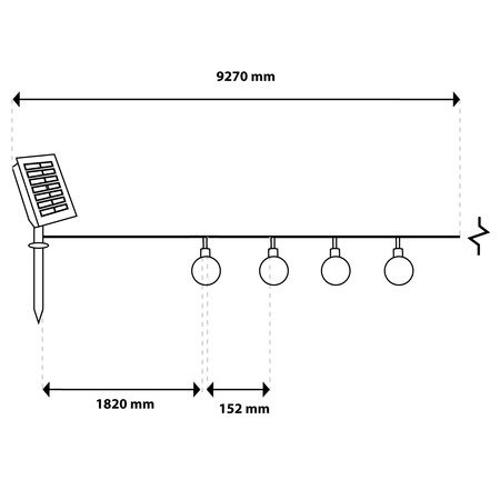 Solárne záhradné girlandy Solárne svetlá 50x LED žiarovka Balkónové gule 9m GALLA3 LUMILED