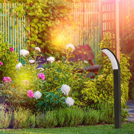 Záhradná stožiarová vonkajšia stojaca lampa LED 12W 1600lm 4000K, neutrálna biela 180° Čierna IP44 Amy Sanico Goldlux