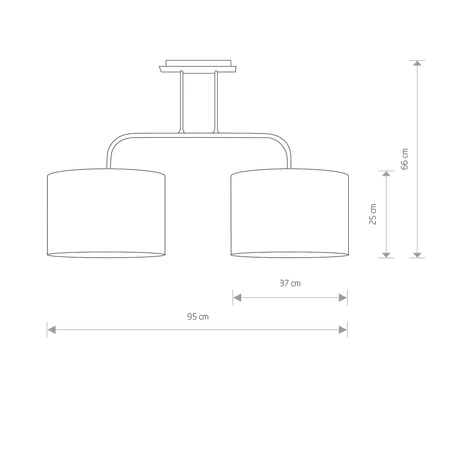 Stropné svietidlo 2x E27 sivé moderné ALICE M 6817 Nowodvorski