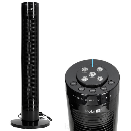 Stĺpcový ventilátor rúrkový cirkulačný ventilátor čierny 45W Hoorn 2 Windstar Kobi