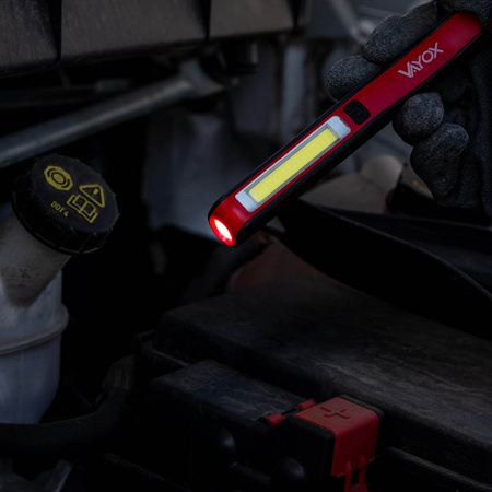 Dielenská baterka 3xAA IP33 Pracovný magnet Garáž COB + LED VA0102 Vayox