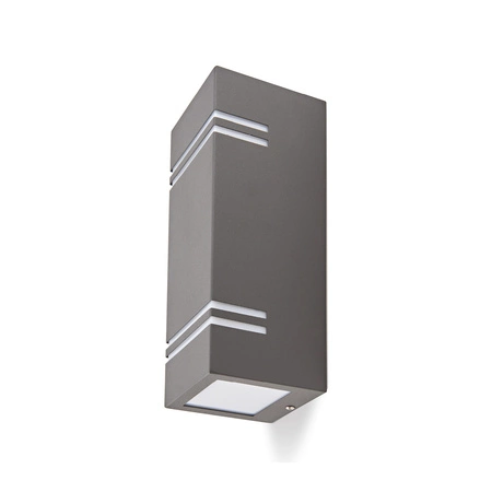 Záhradné vonkajšie nástenné svietidlo 2x GU10 IP44 Grey Quazar Kobi