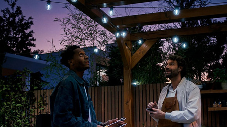 Vonkajšia záhradná girlanda 7 m IP65 10LED RGB SMART Bluetooth ZigBee Biela a farebná atmosféra Festavia Philips HUE