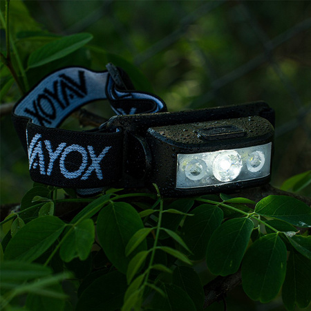 Nabíjateľná hlavová baterka 100lm 100LM LED + 2XLED 5 režimov VAYOX