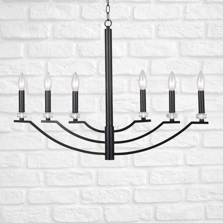 Dekoratívne závesné stropné svietidlo 6x E14 Black Hims Sanico Goldlux