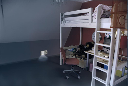 LED zásuvka Orientácia Nočné svetlo 3000K teplá biela so súmrakom Senzor pohybu Biela Lunetta Ledvance