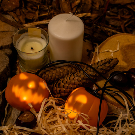 Batériový veniec 8xLED Dekoratívne tekvice 4,45 m Halloween svetlá + USB C