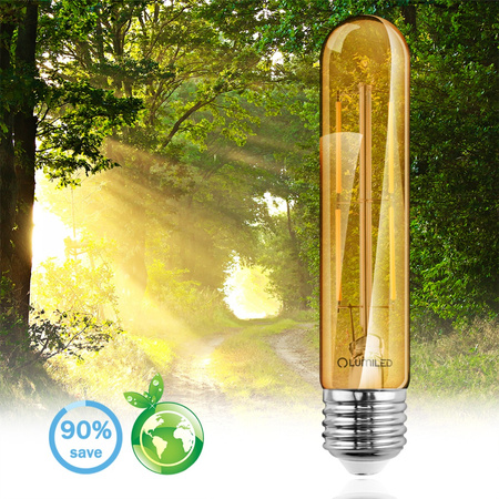 LED žiarovka E27 Tubular T30 6W = 50W 660lm 2000K teplá biela 360° BURSHINE FILAMENT LUMILED