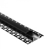 Hliníkový LED profil pre sadrokartón REGIPS široký pod dlaždice čierny 1m s čiernym tienidlom pre LED pásy + krytky GNS Ecolight