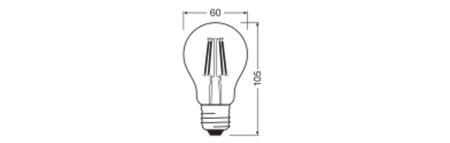 LED žiarovka E27 A60 3,4W = 40W 470lm 6500K studená biela 300° Filament STAR CLASSIC Osram