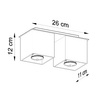 Stropné svietidlo na povrch 2x GU10 Square Grey Modern Quad Sollux