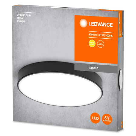 Plafond LED stropné svietidlo 36W 2700lm 3000K, teplá biela Black 48cm stropné svietidlo Ledvance