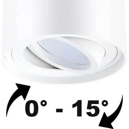 HALOGEN Spot Tube Movable Round White 115mm + LED žiarovka GU10 6W 120° 4000K AMAT-L LUMILED