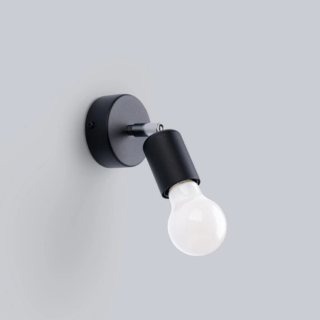 Nástenné svietidlo Nástenné svietidlo E27 Tuba Movable Black Minimalist Fornes Sollux