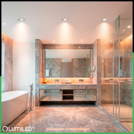 Sada halogénového svietidla VENTUS White Round + LED žiarovka GU10 6W teplá biela 120° Lumiled