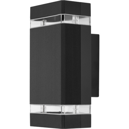 Záhradné nástenné svietidlo zhora nadol GU10 čierne hliníkové HEDERA LUMILED