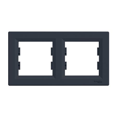 Horizontálny rám pre dvojzásuvku Asfora Anthracite