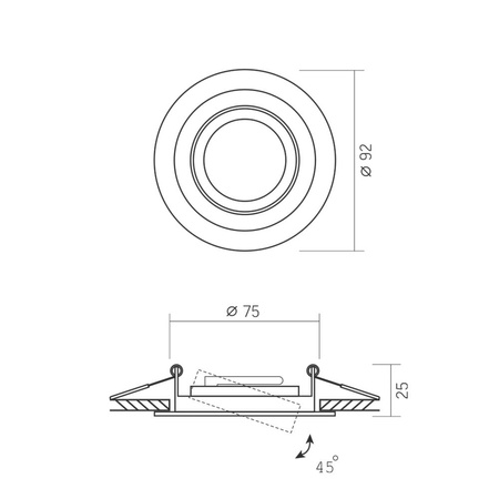 Zapustená zapustená montáž 1x GU10 čierna Videx