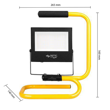 LED reflektor Halogén 30W 2400lm 4500K neutrálna biela 120° IP65 Čierna žltá Vega Masterled