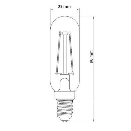 LED žiarovka E14 T25 4,5W = 40W 470lm 2700K teplá biela Filament TOSHIBA